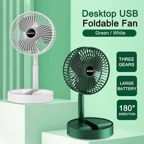 Telescopic Portable Floor Fan 3 Speeds USB Foldable Fan