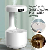 1000ml Soundwave Humidifier Quiet USB Anti-Gravity Night Light Bedroom Office