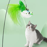 Cat Play Toy Simulation Birds Teaser Wand Interactive Stick with Suction Cup