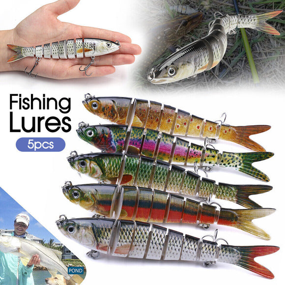 5pcs/set Jointed Fishing Lures 13.7cm/27g Wobblers Swimbait Hard Bait 8-Segment