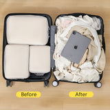 4PCS Storage Compression Bags Luggage Travel Packing Cubes Organiser Suitcases