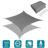 4x6M 320GSM Sun Shade Sail Cloth Canopy Outdoor Awning Rectangle Square Grey Sand