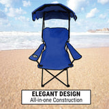 Canopy Chair Foldable W/ Sun Shade Beach Camping Folding Outdoor Fishing