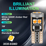 2X AMBER T10 W5W 3030 LED W5W CANBUS INDICATOR REPEATER LIGHT BULB ERROR FREE