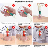 Vacuum Massage Cupping Kit Acupuncture Suction Massager Pain Relief 32 Cups Set