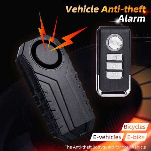 113dB Bike Motorcycle Alarm Anti-Theft Vibration Bicycle Security with Remote