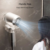 Punch-Free Wall Mounted Hair Dryer Holder Rotating Bracket Bathroom Suction Cup