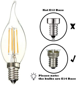 1/10pcs E14 4/6W LED Dimmable Bulb Flame Chandelier Bent Tip Candle Light SES Edison Lamp