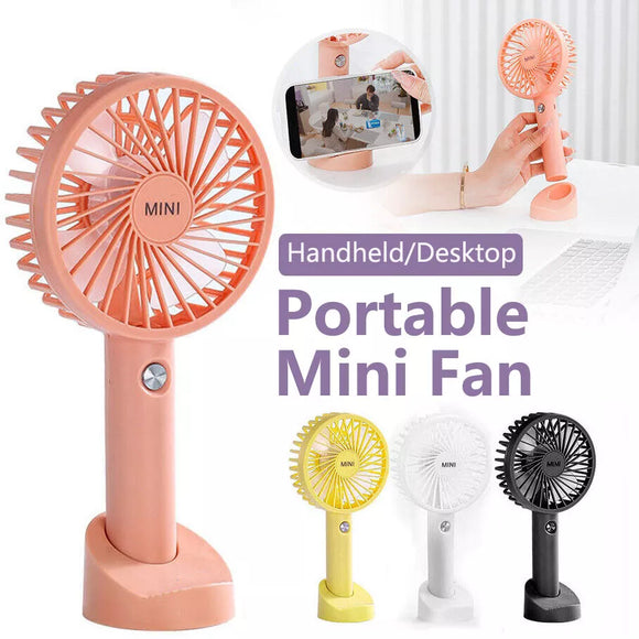 Mini Portable Hand-held Desk Fan Cooling Cooler USB Air Rechargeable 3 Speed