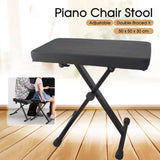 Height Adjustable Double X Frame Padded Piano Stool Stool 50x50x30cm