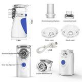 Portable Handheld Ultrasonic Nebulize Inhaler Respirator Mesh Asthma Travel