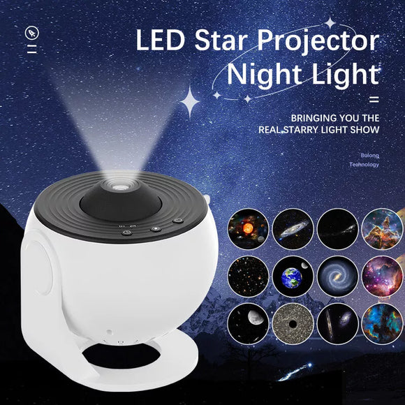 12in1 Planetarium Galaxy Starry Sky Projector Night Light Rotating Star LED Lamp