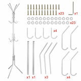 3-Tier Hat Clothes Rack Metal 12 Hook Coat Hanger Stand
