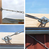 6mm 304 Stainless Steel Turnbuckle Kit – 4 Hook Open Body + Carabiners & Fixings