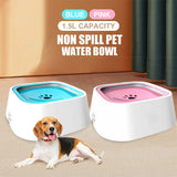 1.5L Pet Dog Cat Water Bowl No Spill Slow Feeder Dispenser Dust Free Non Slip