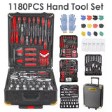 1180 PCS Professional Hand Tool Set Aluminum Case Tool Kits With Rolling Box