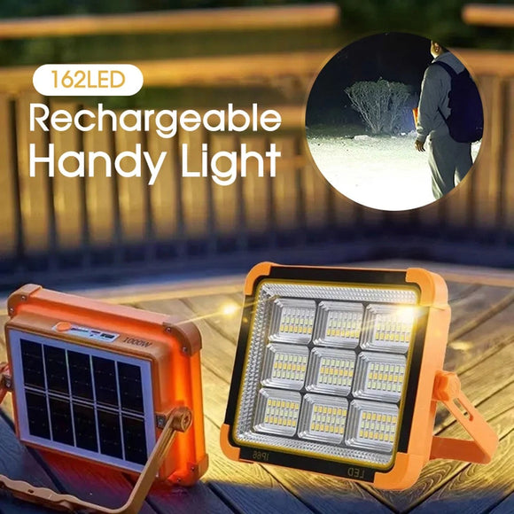 162LED Rechargeable Work Light Solar Floodlight USB Portable Emergency Lamp