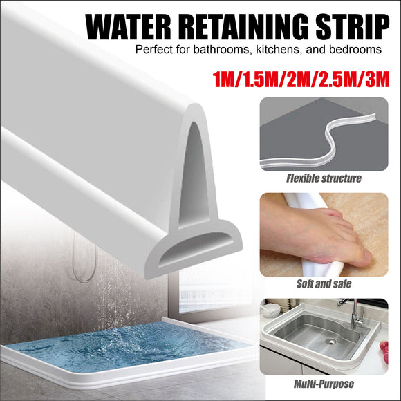 Waterproof Silicone Water Barrier Stopper Strip for Bathroom 1M/1.5M/2M/2.5M/3M