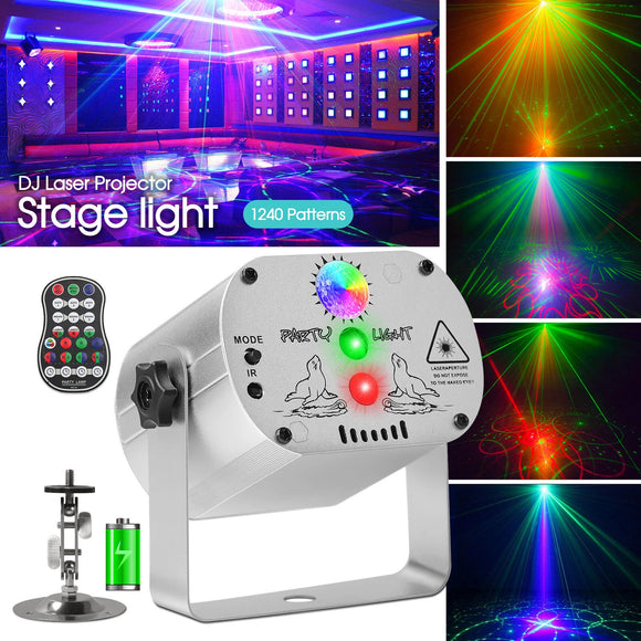 1240 Patterns DJ Laser Projector Stage Light LED RGB Party KTV DJ Disc ...