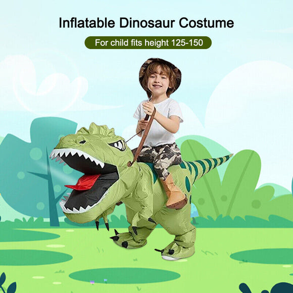 Inflatable Dinosaur Costume Riding T Rex Air Blow up Fancy Dress Party for Kids