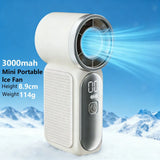 3000mah Mini Portable Ice Fan with Smart LED Display–Handheld Turbo Cooling Fan