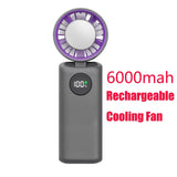 6000mah Portable Mini Semiconductor Ice Fan with LED Display Core Cooling Fan