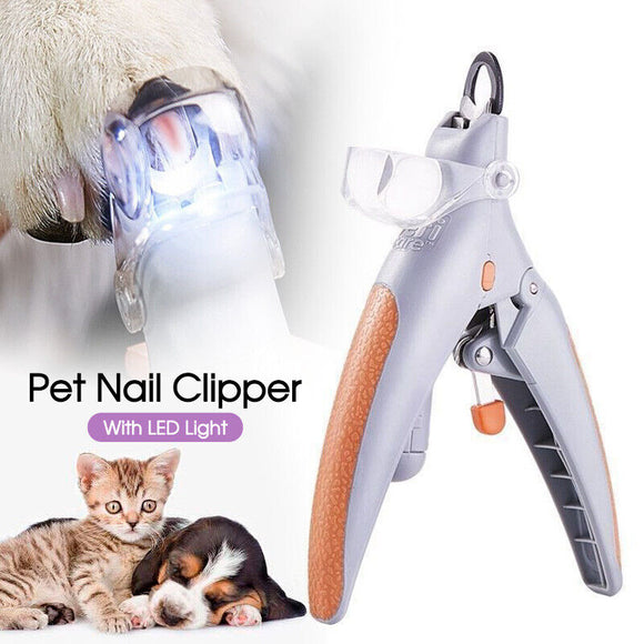 Nail Clippers Toe Claws Trimmer LED Light Cutter Pet Dog Cat 5X Magnification