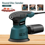 300W 125mm Disc Sanding Machine 6 Gears Speed Control Orbital Sander Polishing Grinding Tool