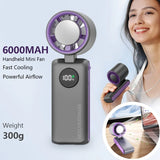 6000mah Portable Mini Semiconductor Ice Fan with LED Display Core Cooling Fan