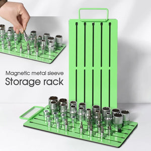 Magnetic metal sleeve storage rack socket organizer sleeve fixed artifact tools