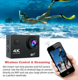 4K Action Camera Waterproof Sports Cam 20MP WiFi 64GB SD Card 17pc Accessory Kit