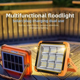162LED Rechargeable Work Light Solar Floodlight USB Portable Emergency Lamp