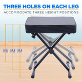 Height Adjustable Double X Frame Padded Piano Stool Stool 50x50x30cm