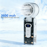 3600 mah High Speed Portable Mini Fan, Handheld Turbo Cooling Fan with 3 Speeds