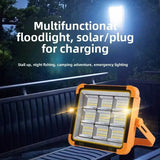 162LED Rechargeable Work Light Solar Floodlight USB Portable Emergency Lamp