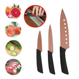 3pcs Premium Kitchen Knife Set - Non-Stick, Dishwasher Safe, Anti-Slip Handle