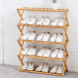 3-6 Tier Folding Shoe Rack Bamboo Wooden Shelf Stand Storage Organizer Cabinet