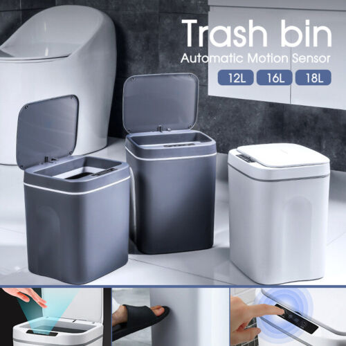 12-18L Smart Trash Bin Automatic Motion Sensor Rubbish Waste Bin Basket Toliet