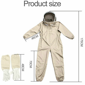 Full Beekeeping Suit Bee Suit Heavy Duty with Leather Ventilated Keeping Gloves