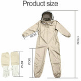 Full Beekeeping Suit Bee Suit Heavy Duty with Leather Ventilated Keeping Gloves