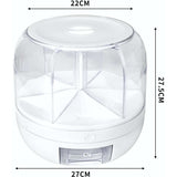 10kg Rice Storage Cereal Dispenser Grain Container Rotating Dry Food Box