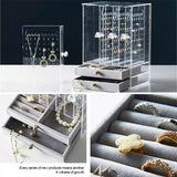 Acrylic Jewelry Earring Necklace Holder Display Stand Ring Organizer Showcase