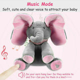 Peekaboo Talking PP Plush Elephant Baby Cotton Doll Soft Singing Stuffed Animals