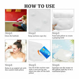 3D Mesh Bath Pillow Spa Breathable Bathtub Cushion Neck Back Support Tub Suction