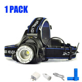 100000LM Rechargeable Headlight Zoomable LED Headlamp CREE XML T6 Head Torch