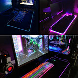 RGB LED Gaming Mouse Pad Desk Mat Extend Anti-slip Rubber Speed Mousepad