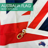 1800x900 HEAVY DUTY Australian Flag Polyester Metal Woven Brass Sister Clips