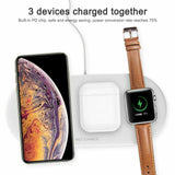 3 in1 QI Wireless Charger Charging Dock Station for Apple Watch / iPhone/ Pods