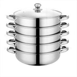 4 /5 Tier Stainless Steel Steamer Meat Vegetable Cooking Steam Pot Kitchen Tool