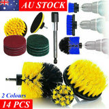 14PC Drill Brush Tub Clean Electric Grout Power Scrubber Cleaning Set Tool Kit